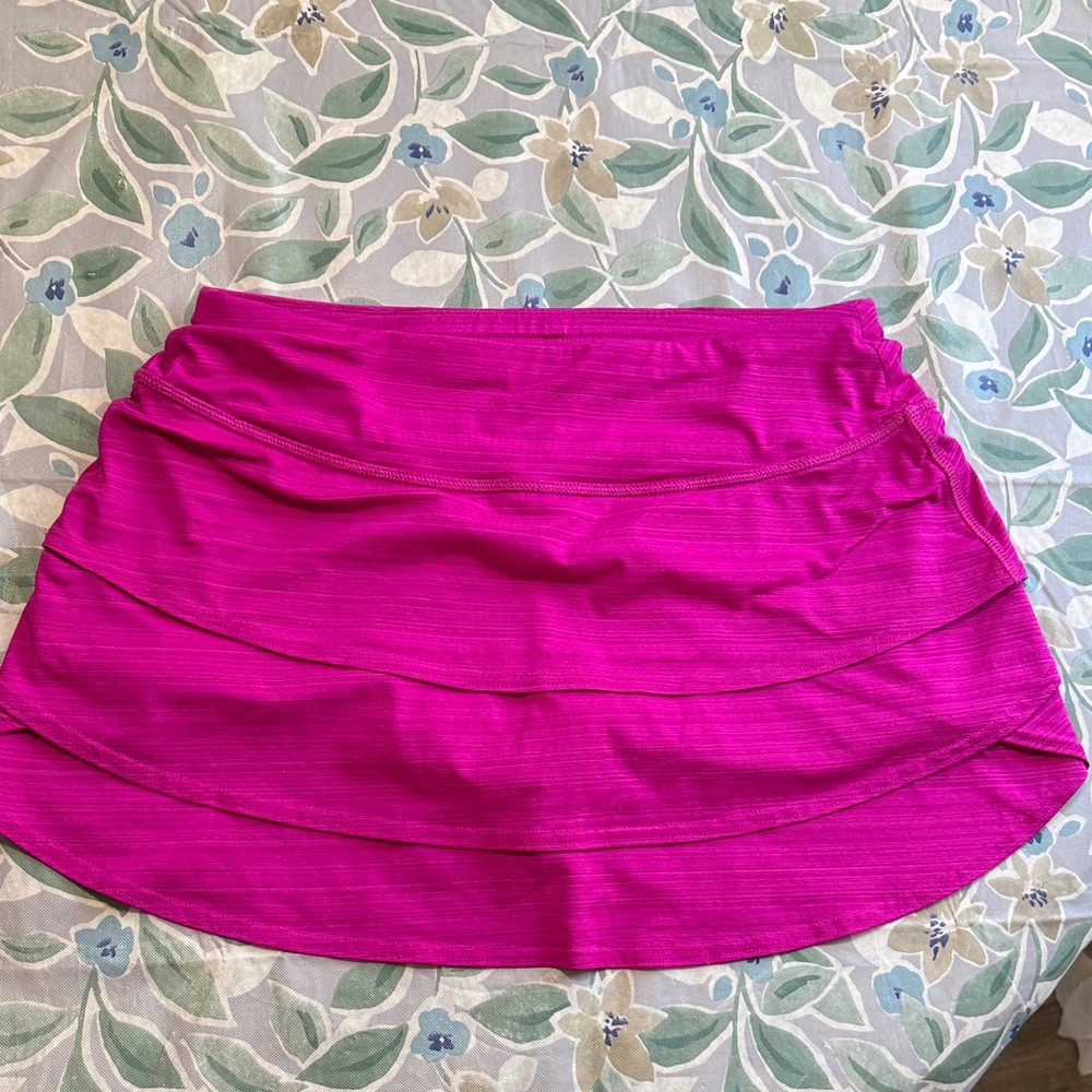 Athleta striped swagger skort hot pink